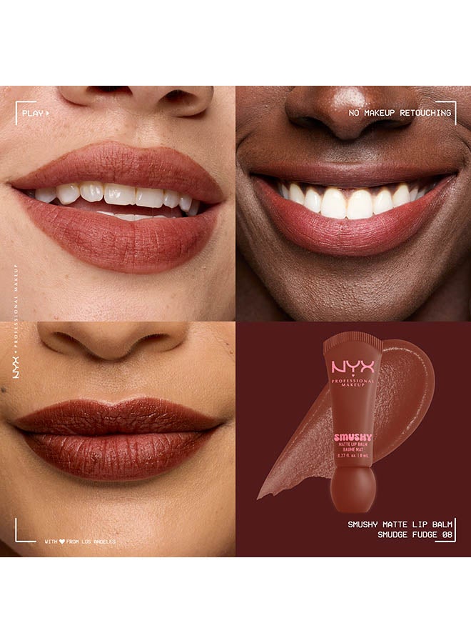 NYX PROFESSIONAL MAKEUP Smushy Matte Lip Balm, Soft Diffused Color, Matte FinishSmudge Fudge - Image 2