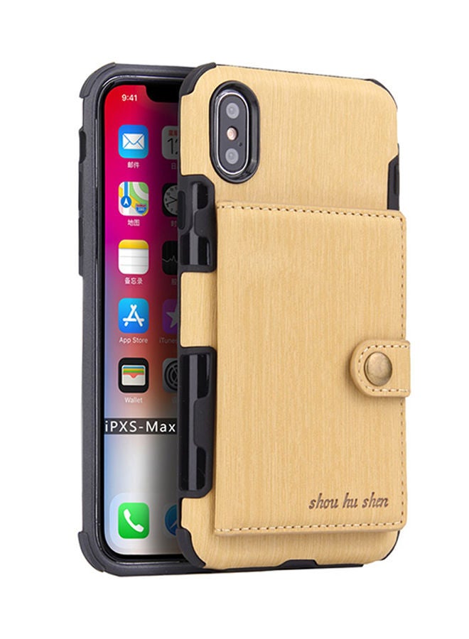 NIBEMINENT Protective Wallet Case Cover For Apple iPhone XS Max Gold - Image 2