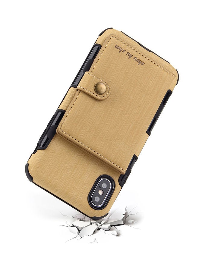 NIBEMINENT Protective Wallet Case Cover For Apple iPhone XS Max Gold - Image 3