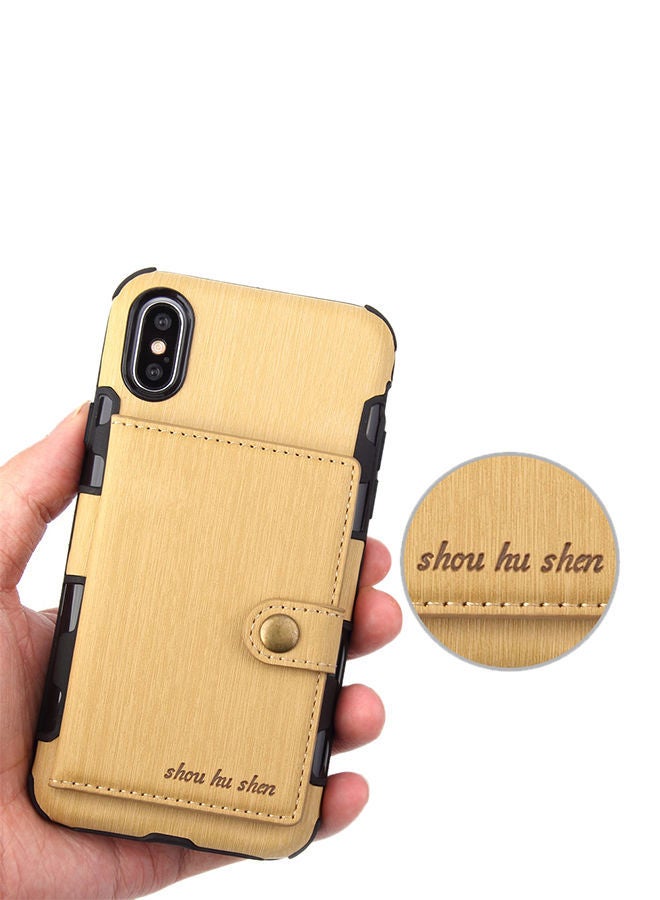 NIBEMINENT Protective Wallet Case Cover For Apple iPhone XS Max Gold - Image 5
