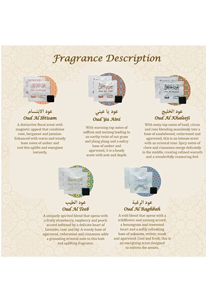 DUKHNI Oud Bakhoor Variety Box & Burner by Dukhni | Assorted Box | 20 pieces Bakhoor | Starter Kit | Authentic Arabic Incense | Perfect Ramadan Decor & Eid Gift Hampers - Image 4