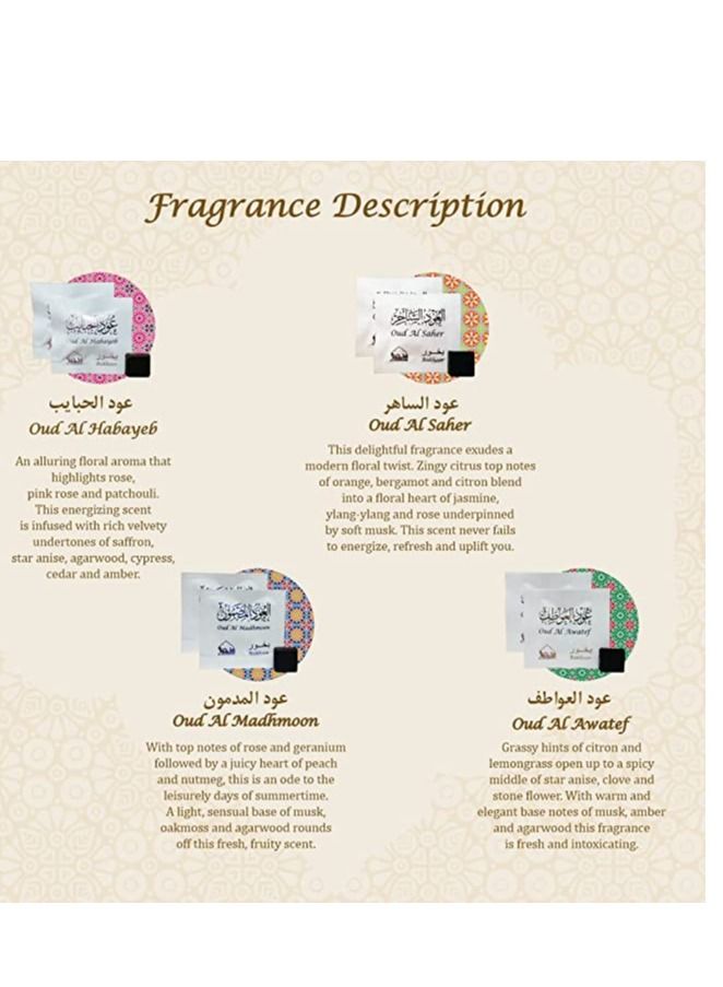 DUKHNI Oud Bakhoor Variety Box & Burner by Dukhni | Assorted Box | 20 pieces Bakhoor | Starter Kit | Authentic Arabic Incense | Perfect Ramadan Decor & Eid Gift Hampers - Image 5