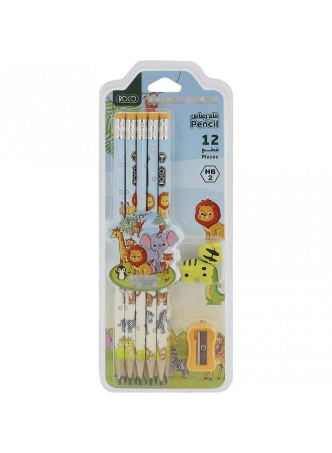 ROCO 12 Pieces Stationery Set Pencil