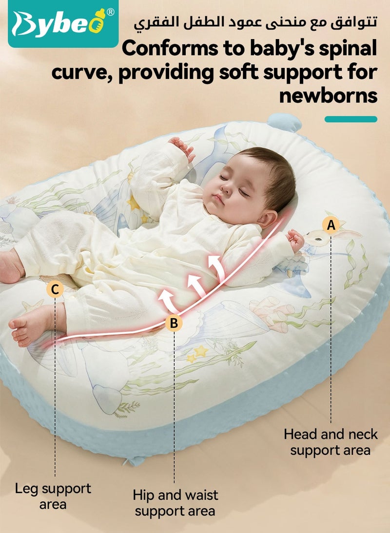 Bybeo Newborn Nursing Pillow, Multifunctional Baby Wedge Pillow, Double-Sided Anti-Reflux Baby Lounger, Baby Feeding Support Pillow for Bottle & Breast Feeding - Image 3