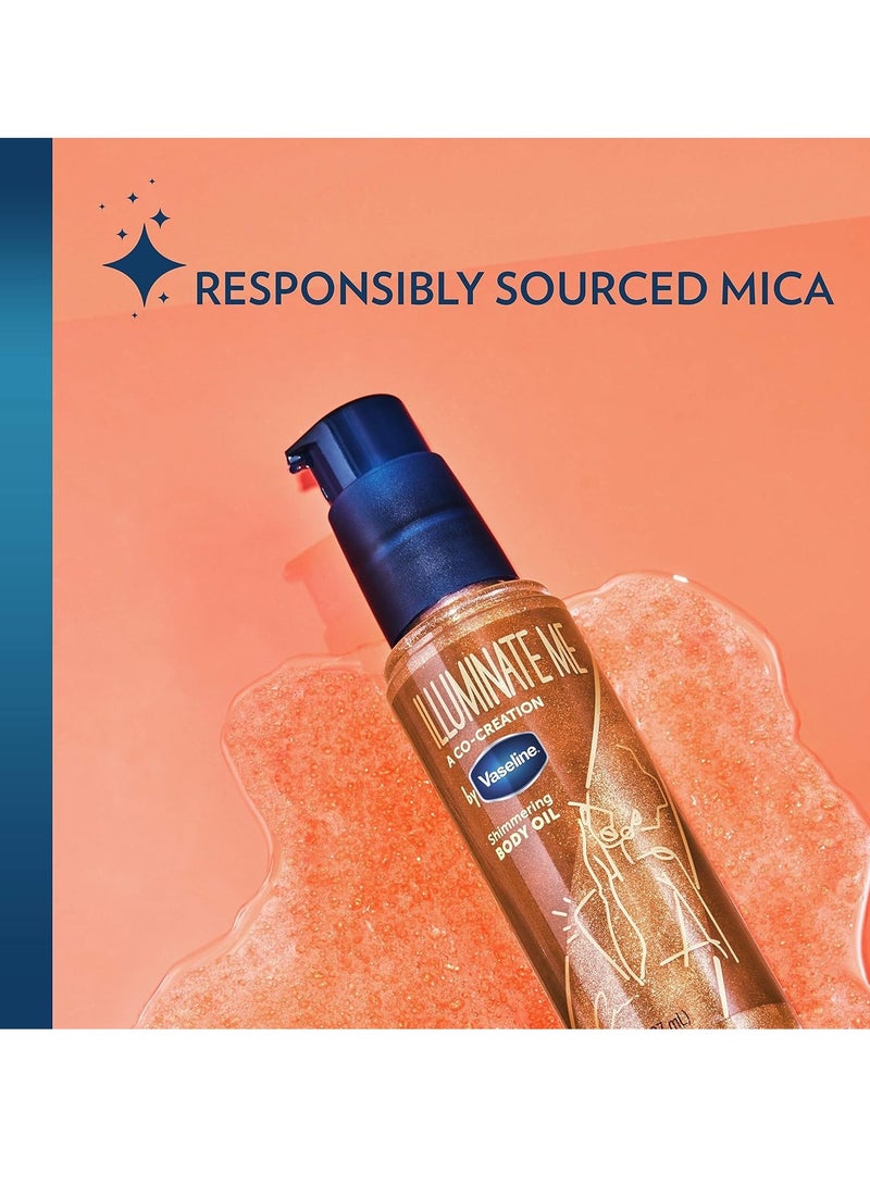 Vaseline Illuminate Me Shimmering Body Oil 3, Travel-Friendly 3-Pack – Glow Up Essentials for Melanin-Rich Skin, 3.3 Oz Ea - Image 2