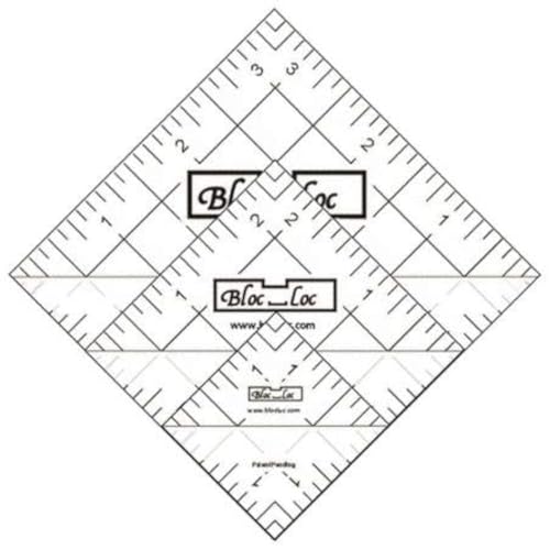 Bloc Loc Half Square Triangle Ruler Set 10cm - 3.8cm 6.4cm,8.9cm, Acrylic Ruler - Image 3