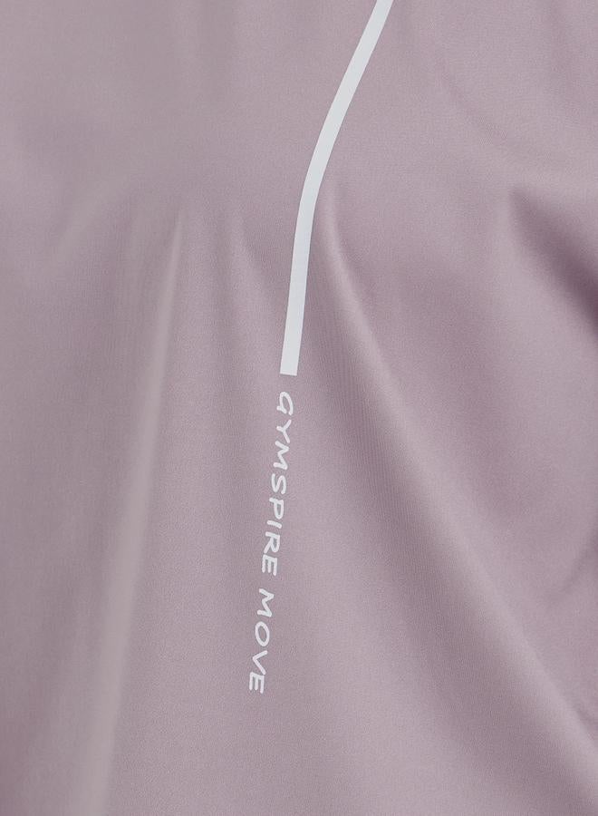Styli Gymspire Edition - Label Striped and Text Print Boxy Short Sleeve Top  - Image 3