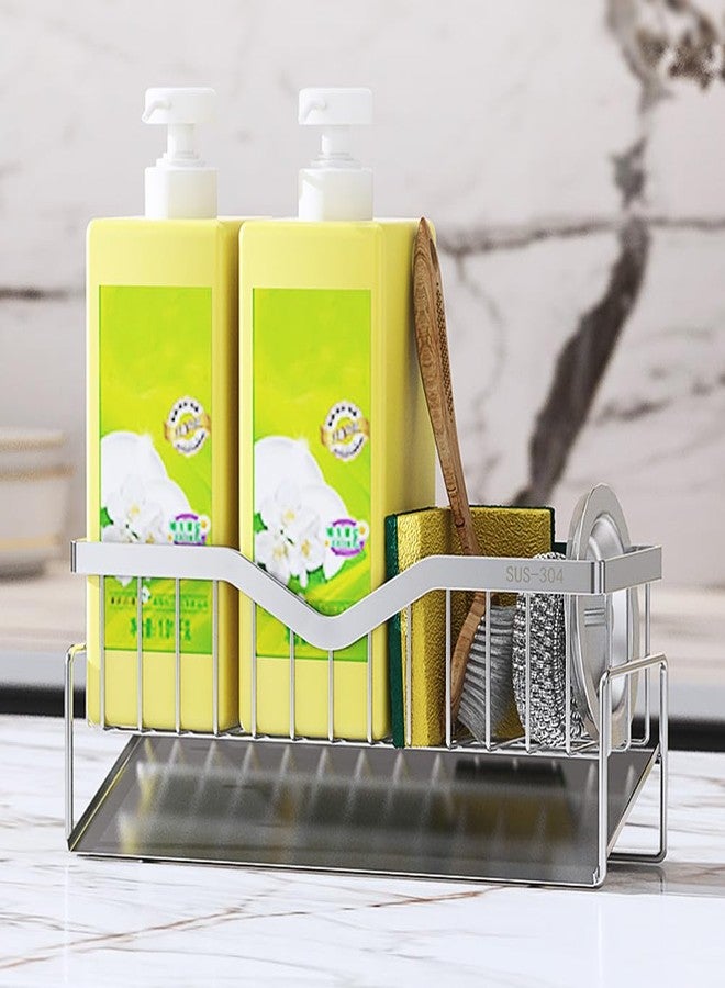 MINGFANITY Sponge Holder for Kitchen Sink, Quick Draining, SUS 304 Stainless Steel Sponge Organizer, Basket for Cleaning and Scrub Tool, Kitchen Sink Brush Caddy Holder,Large Size and Capacity - Image 3