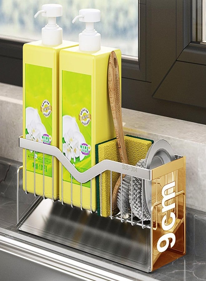 MINGFANITY Sponge Holder for Kitchen Sink, Quick Draining, SUS 304 Stainless Steel Sponge Organizer, Basket for Cleaning and Scrub Tool, Kitchen Sink Brush Caddy Holder,Large Size and Capacity - Image 4