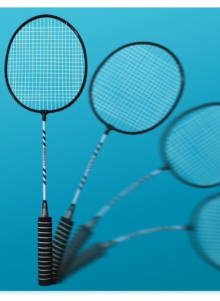 Boshika Black Double Badminton Racquet Set – Lightweight Set, includes 3 shuttlecocks and a racket bag. - Image 4