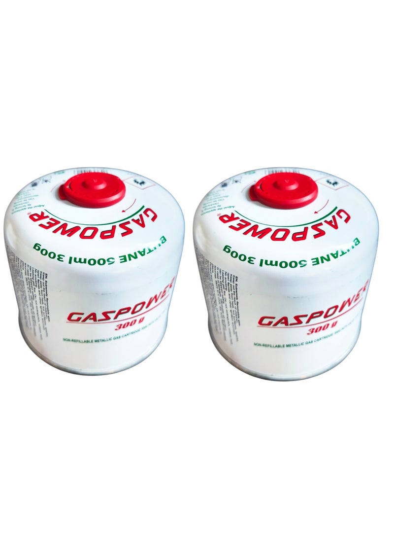 GASPOWER 2 Pieces of Butane Gas for Portable Stove 300g Cylinder - Image 1