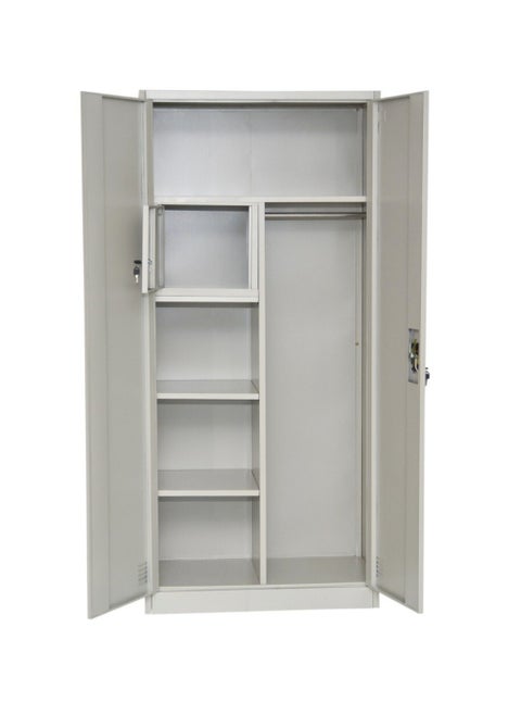 Karnak Steel Metal Filing Cabinet With Key Lock & Shelves Storage Compartment ,Steel wardrobe,Cabinet For Living Room, Kitchen,Office, and School Color Grey