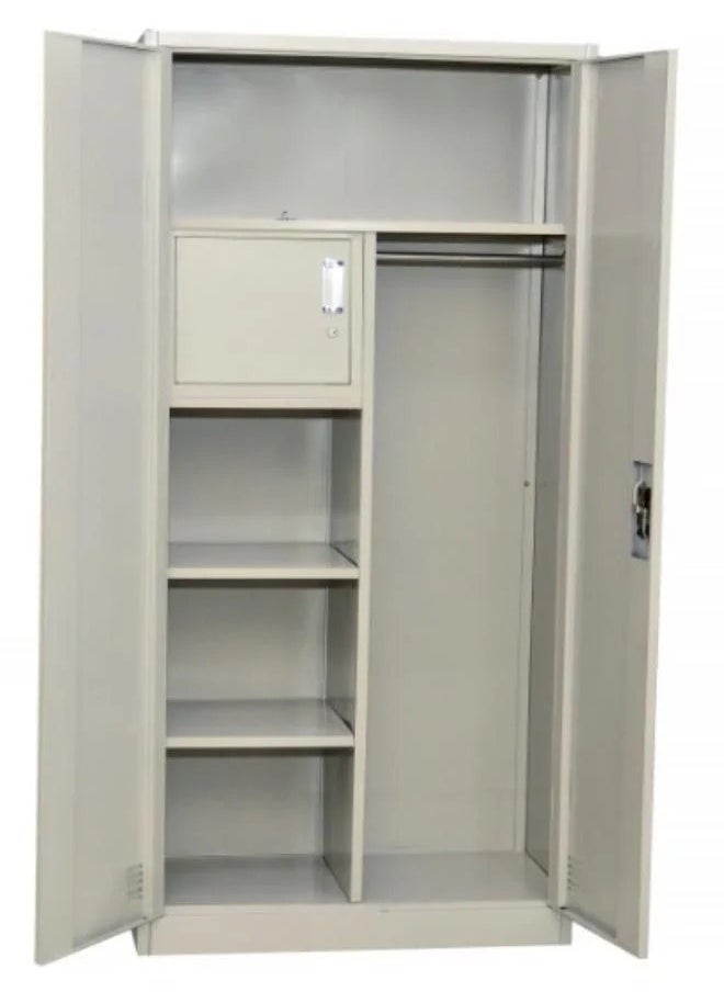 Karnak Steel Metal Filing Cabinet With Key Lock & Shelves Storage Compartment ,Steel wardrobe,Cabinet For Living Room, Kitchen,Office, and School Color Grey