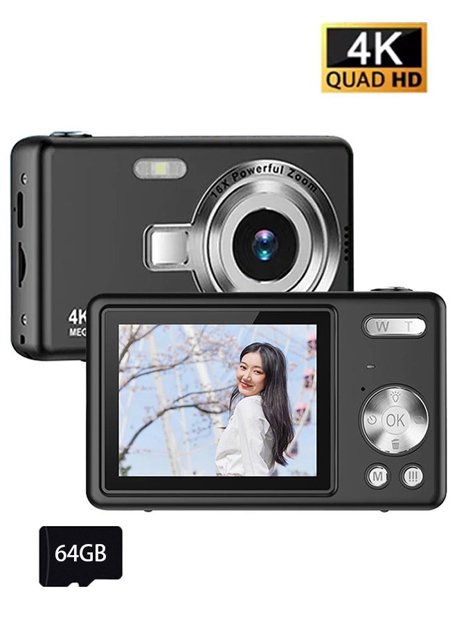 Generic 4K HD 1080P Digital Camera 96MP Autofocus Vlogging Camera 16X Zoom Video Photography Camera 2.4 Inch IPS Screen，with 64G TF Card  - Image 1