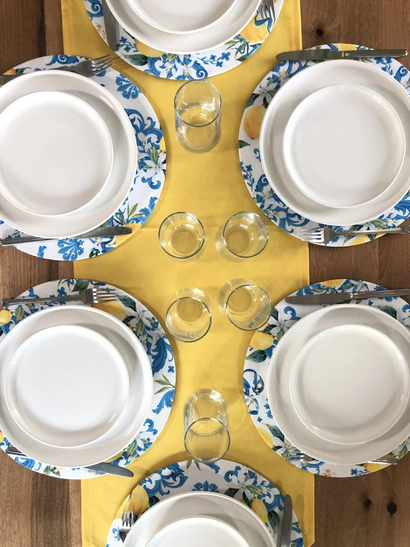 Desenİzmir PatternIzmir Placemat Lemon Blossom Pattern Set 6 Tableware and Runner Cover Combination 2