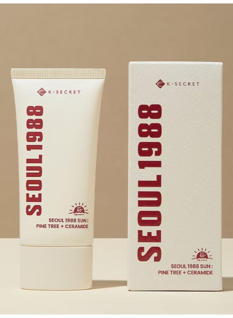 K-SECRET SEOUL1988 SUN: Pine Tree & Ceramide Sunscreen - High Protection, Barrier Repair, Fights Photoaging - Image 1