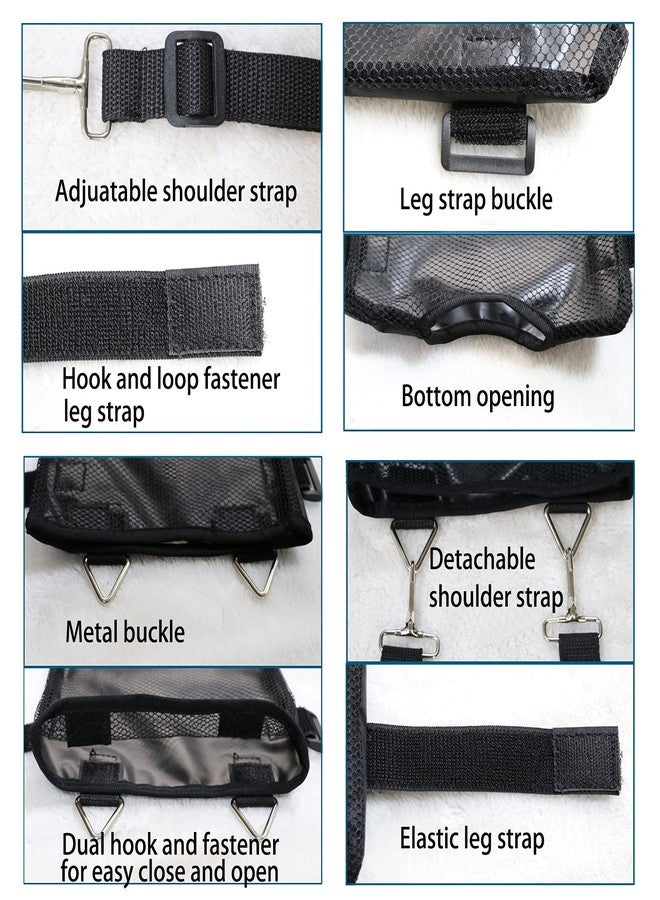 DOPHO 2000ML Urine Bag Holder Catheter Abdominal Drainage Bag Holder with Shoulder Leg Straps Mesh Inspection Window for Bladder Kidney Ostomy Patients Home Travel Wheelchair - Image 3