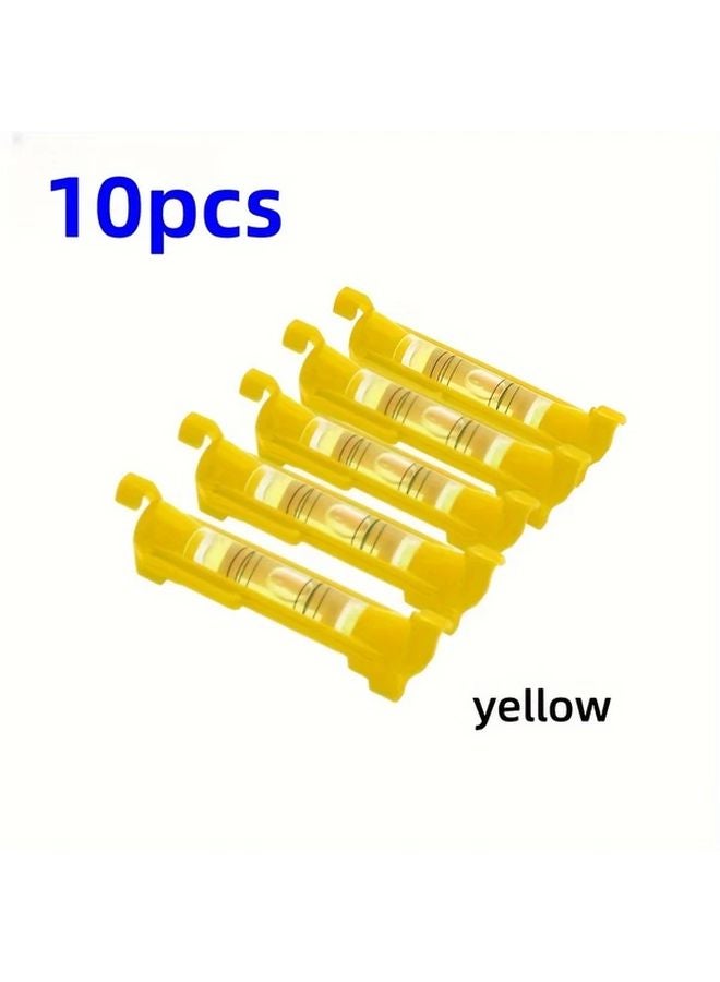 10pcs Yellow Pocket Hanging Line Level Horizontal Bubble Level Mini Measuring Tool - Image 1