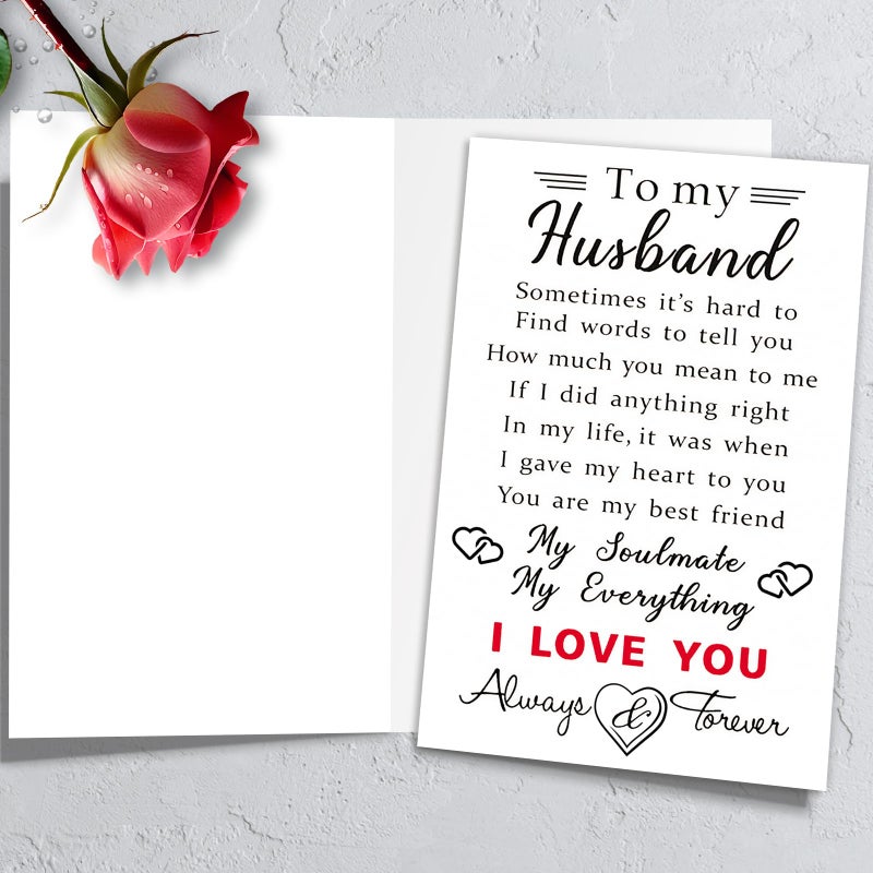 HEJOYN Valentines Day Card for Husband, Happy Valentine's Card Gifts for Husband from Wife, Husband Valentines Gift - Image 2