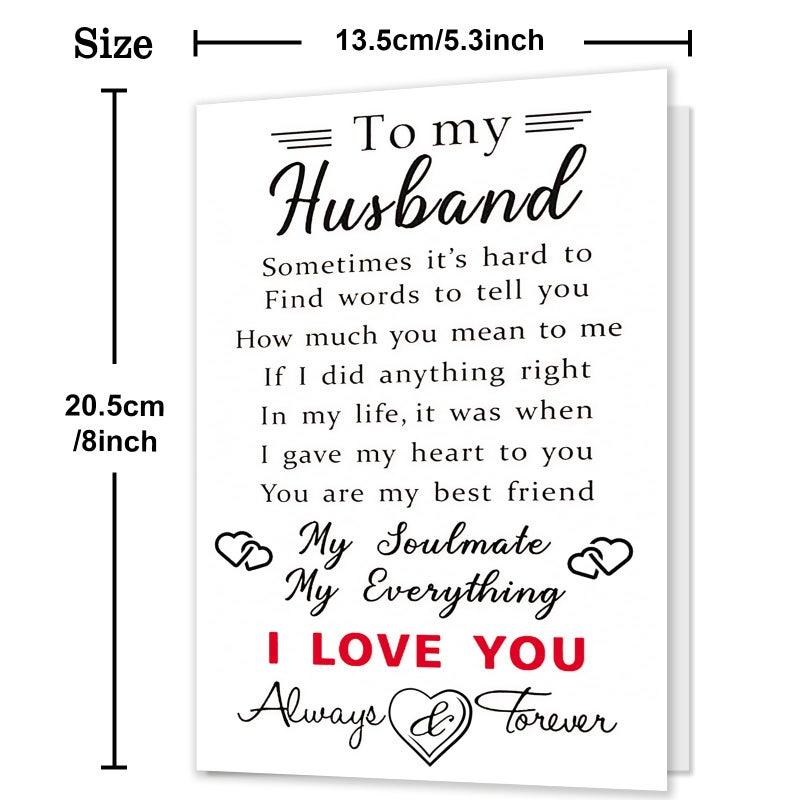 HEJOYN Valentines Day Card for Husband, Happy Valentine's Card Gifts for Husband from Wife, Husband Valentines Gift - Image 3