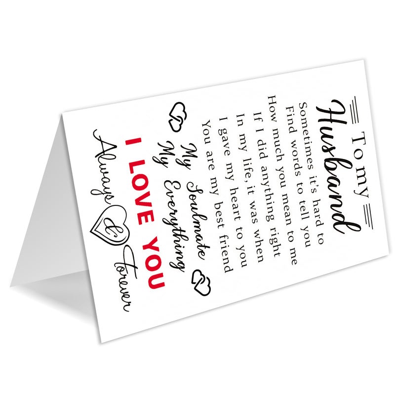 HEJOYN Valentines Day Card for Husband, Happy Valentine's Card Gifts for Husband from Wife, Husband Valentines Gift - Image 5