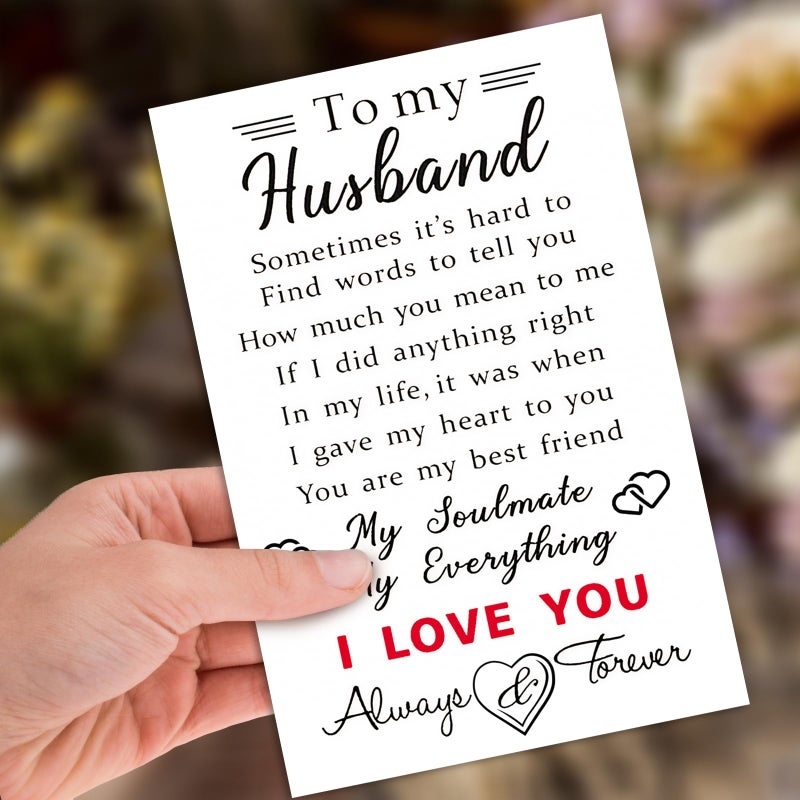 HEJOYN Valentines Day Card for Husband, Happy Valentine's Card Gifts for Husband from Wife, Husband Valentines Gift - Image 4