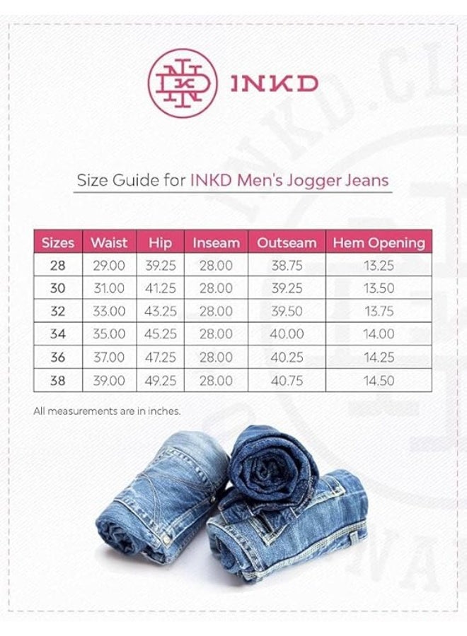 inkd جينز رياضي للرجال - متوسط الارتفاع | مزيج القطن | قماش قابل للتمدد| حزام الخصر المطاطي | تصميم كلاسيك 5 بوكيتيب | جينز للرجال - Image 5