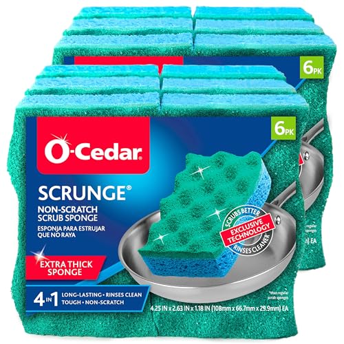 o cedar O-Cedar Multi-Use Scrunge Scrub Sponge 6 Count (Pack of 2) - Image 2