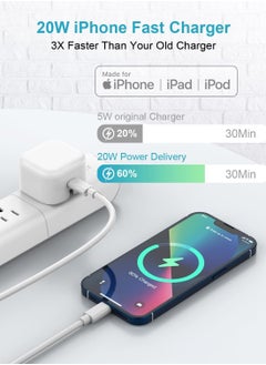 Generic iPhone Fast Charger, iPhone Charger Plug and Cable 2M [Apple MFi Certified], HOSOW 20W USB C Fast Charger iPhone Power Adapter with USB C to Lightning Cable for iPhone 14 13 12 Pro Max/Mini/11/XS/SE/8  - Image 2