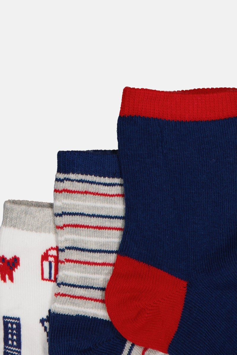 Joe Boxer Toddlers Boy 3 Pairs Graphic Print Crew Socks, Multicolor - Image 2