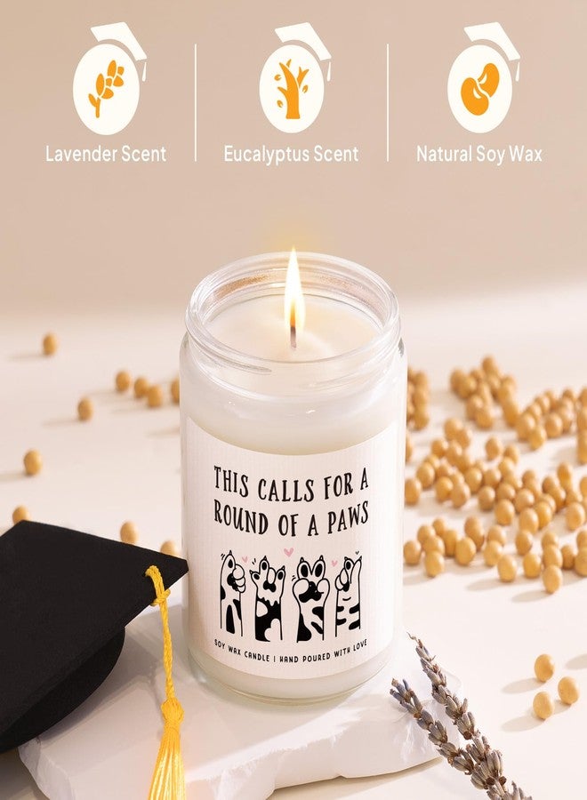 Petalsun Graduation Gifts for Her, Him- Cute Paws Grad Candle- 2026 Funny College, Masters Degree, Phd, Nurse, High School Grad Gifts for Cat Lovers, Graduation Party Decorations, Lavender Scented 7oz - Image 5