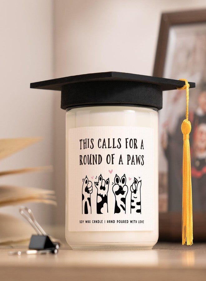 Petalsun Graduation Gifts for Her, Him- Cute Paws Grad Candle- 2026 Funny College, Masters Degree, Phd, Nurse, High School Grad Gifts for Cat Lovers, Graduation Party Decorations, Lavender Scented 7oz - Image 4