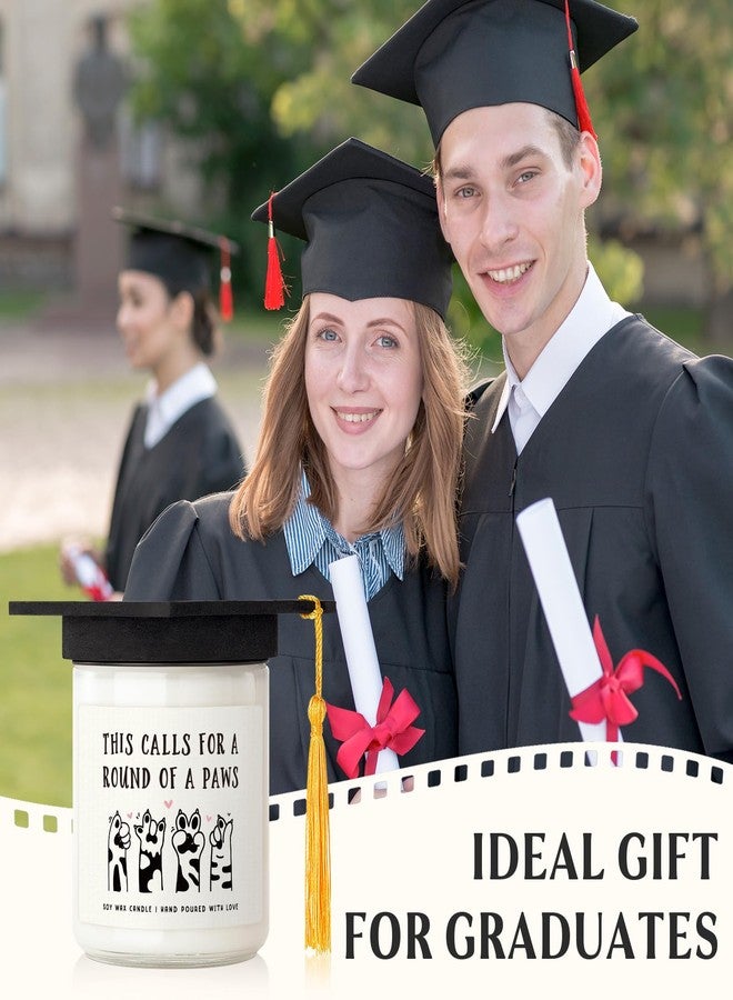 Petalsun Graduation Gifts for Her, Him- Cute Paws Grad Candle- 2026 Funny College, Masters Degree, Phd, Nurse, High School Grad Gifts for Cat Lovers, Graduation Party Decorations, Lavender Scented 7oz - Image 2