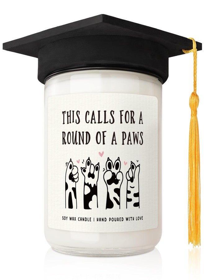 Petalsun Graduation Gifts for Her, Him- Cute Paws Grad Candle- 2026 Funny College, Masters Degree, Phd, Nurse, High School Grad Gifts for Cat Lovers, Graduation Party Decorations, Lavender Scented 7oz - Image 1