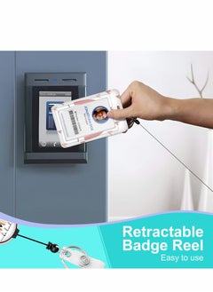 Y&D ID Badge Holder with Lanyard and Retractable Reel Clip, Boho Card Name Tag Vertical Protector Bage Clips for Nurse Nursing Doctor Student  - Image 3