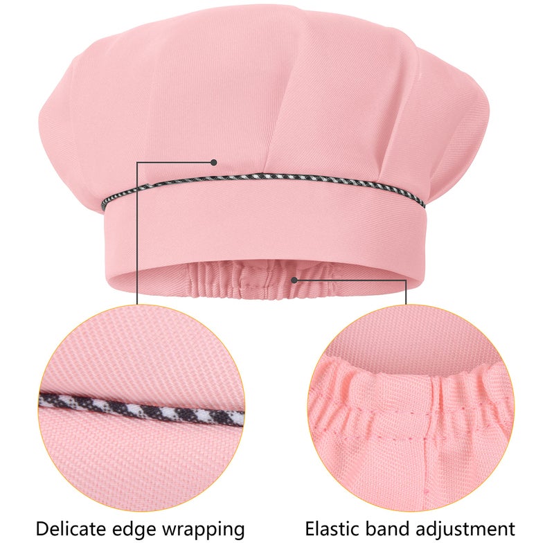 SUNLAND Kids Apron and Hat Set Children Chef Apron for Cooking Baking Painting(Pink S) - Image 4