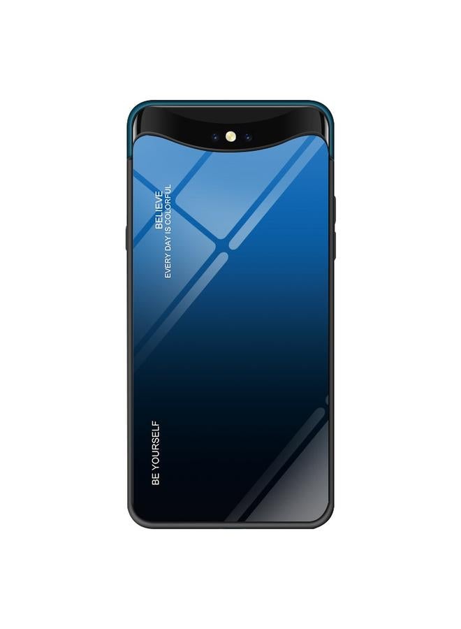 اس-توب جراب لهاتف OPPO Find X، جراب زجاجي متدرج الألوان - Image 1