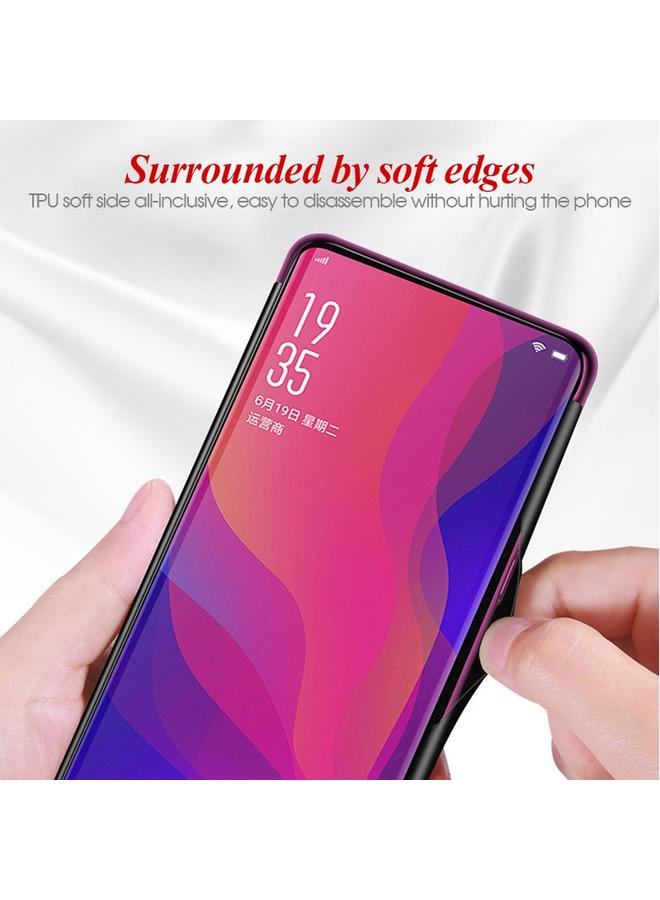 اس-توب جراب لهاتف OPPO Find X، جراب زجاجي متدرج الألوان - Image 4