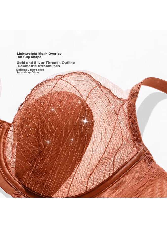 Aimer Women's Lingerie [petal Bra Breathable National Style Large Cup Bra Am13a331 Purple D85 - Image 3