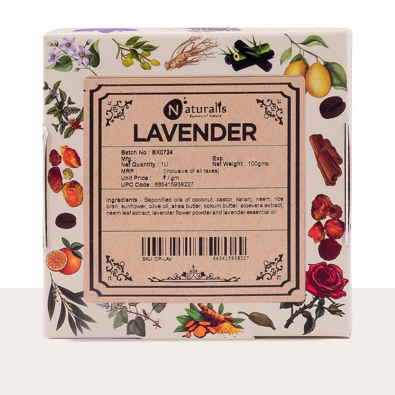 Naturalis Lavender Soaps for Bath Handmade Cold Pressed Soap Infused with lavender oil Natural Luxury Soap for Deep Skin Nourishment Moisturizing and Refreshing 100g - Image 1