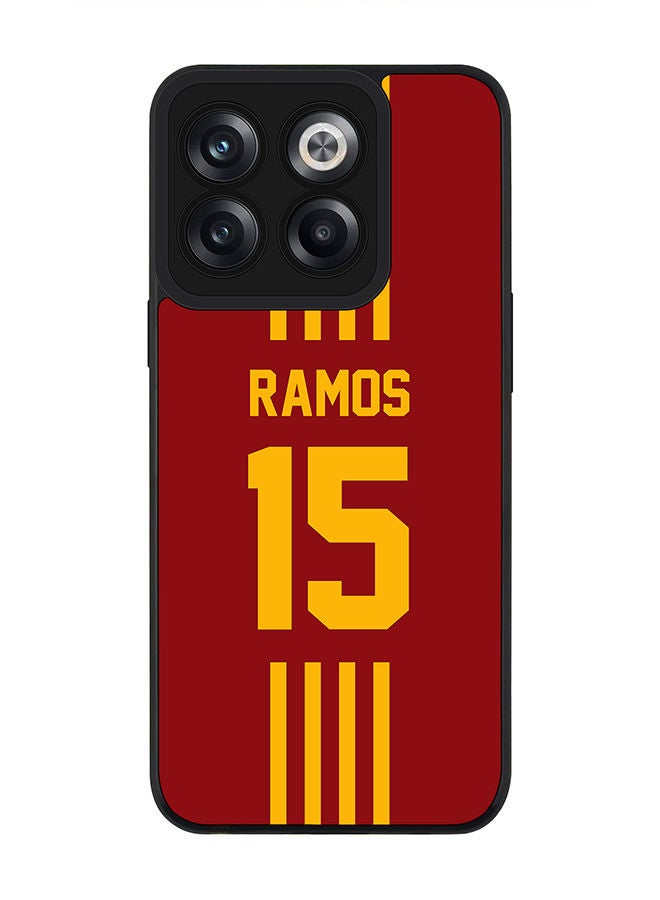 Stylizedd Rugged Black edge case for OnePlus 10T Slim fit Soft Case Flexible Rubber Edges Anti Drop TPU Gel Thin Cover - Football Team - Spain Player Name - Ramos - Image 1