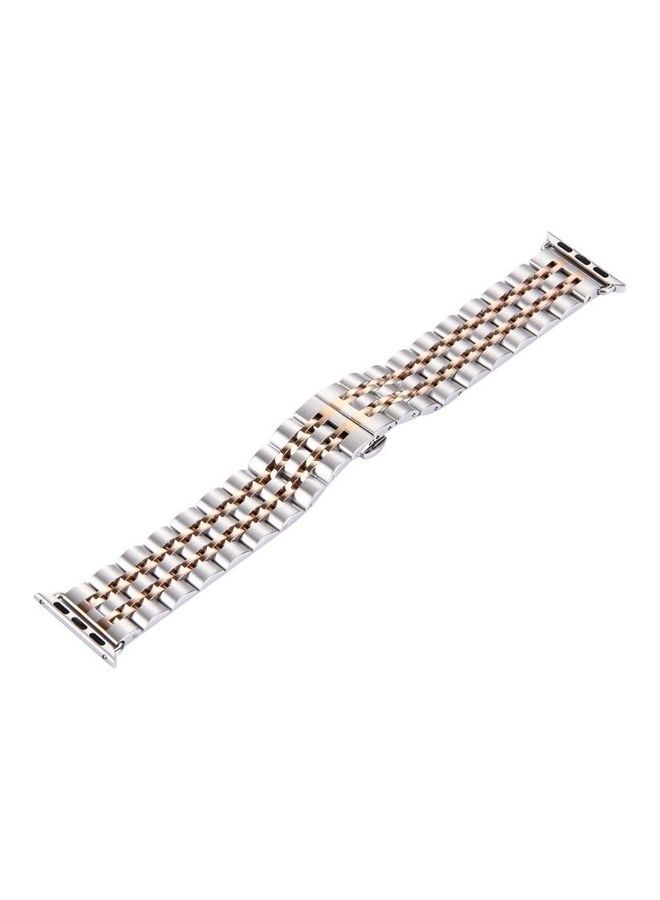 NIBEMINENT Ethnic Replacement Watchband for Apple Watch 38mm Silver/Rose Gold - Image 2