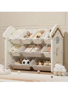 Beauenty Multi-Box Toy Organizer, Large Capacity Storage Unit, Children's Toy Organizer, Playroom Display Unit (Combination Three, White)  - Image 1