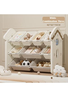 Beauenty Multi-Box Toy Organizer, Large Capacity Storage Unit, Children's Toy Organizer, Playroom Display Unit (Combination Three, White)  - Image 2