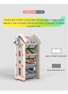 Beauenty Multi-Box Toy Organizer, Large Capacity Storage Unit, Children's Toy Organizer, Playroom Display Unit (Combination Three, White)  - Image 3