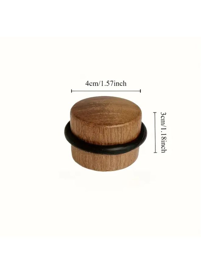 Dark Wooden Door Stop No Drill Anti Collision Adhesive Installation Wall Floor Protector - Image 5