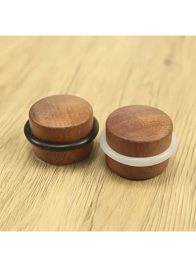 Dark Wooden Door Stop No Drill Anti Collision Adhesive Installation Wall Floor Protector - Image 3