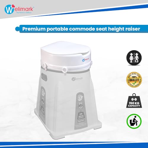 Welimark Portable 6-INCH with LID Plastic Toilet Commode Seat Raiser with Lid Cover - Perfect for Handicap, Knee Patients, and Senior Citizens (6 inch with lid) - Image 2