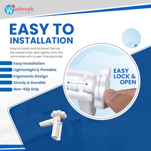 Welimark Portable 6-INCH with LID Plastic Toilet Commode Seat Raiser with Lid Cover - Perfect for Handicap, Knee Patients, and Senior Citizens (6 inch with lid) - Image 3