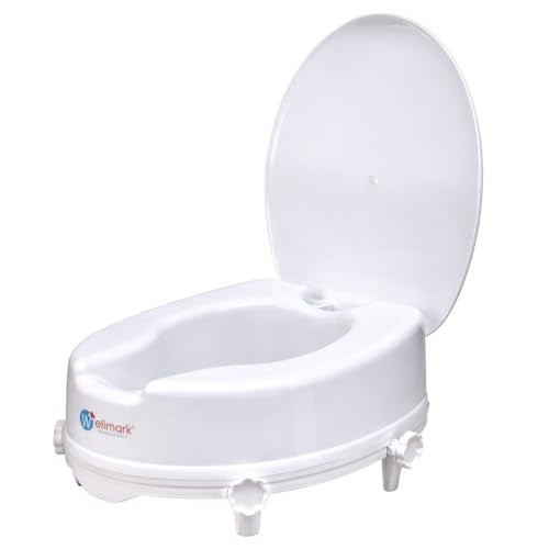 Welimark Portable 6-INCH with LID Plastic Toilet Commode Seat Raiser with Lid Cover - Perfect for Handicap, Knee Patients, and Senior Citizens (6 inch with lid) - Image 1
